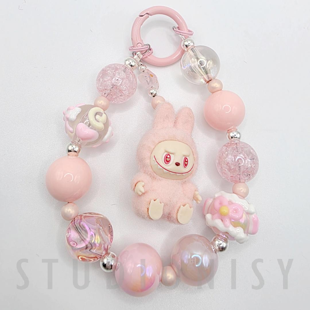 StudioNisy LABUBU Have a Seat The Monsters soft short fur Bean oneofakind - keychain or phone charm