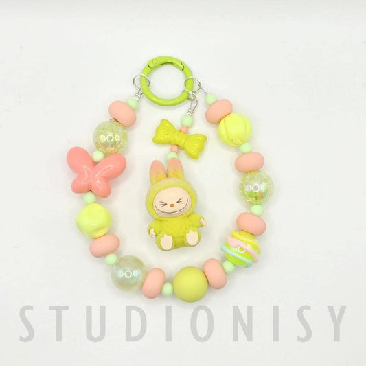 StudioNisy LABUYOGA The Monsters soft short fur Bean oneofakind handmade yoga lazy - keychain or phone charm
