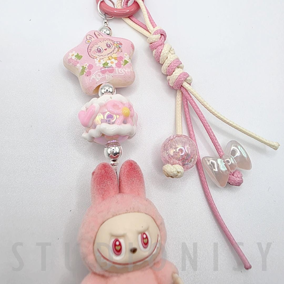 StudioNisy Labu Bean with Labu beads one-of-a-kind handmade - keychain or phone charm