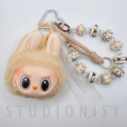 StudioNisy Handmade Labu Head Plushy keychain, or bag charm Labubu head,