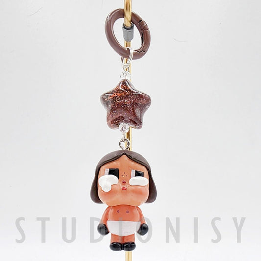 StudioNisy Handmade Labubu Crybaby Bean with custom special bead - handmade keychain or phone charm