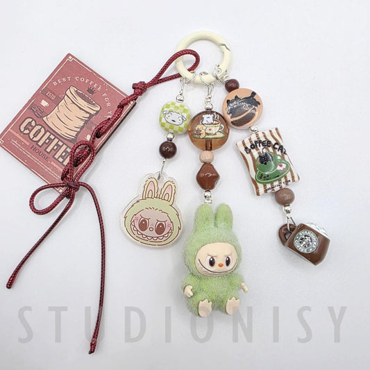 StudioNisy Labu Bean with Labu beads one-of-a-kind handmade - keychain or phone charm