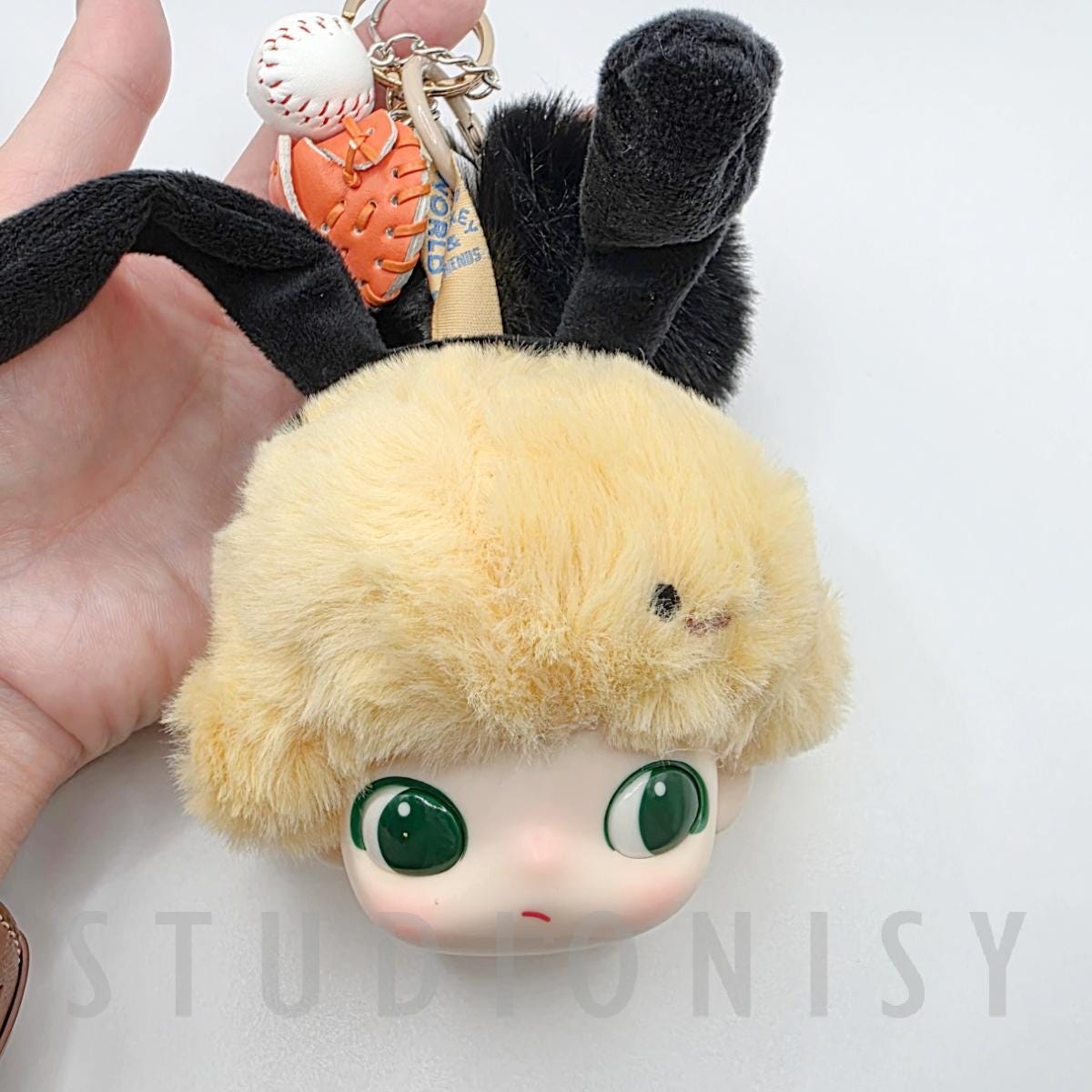 StudioNisy Handmade Dimoo World Daisy Pluto Head Plushy keychain, or bag charm