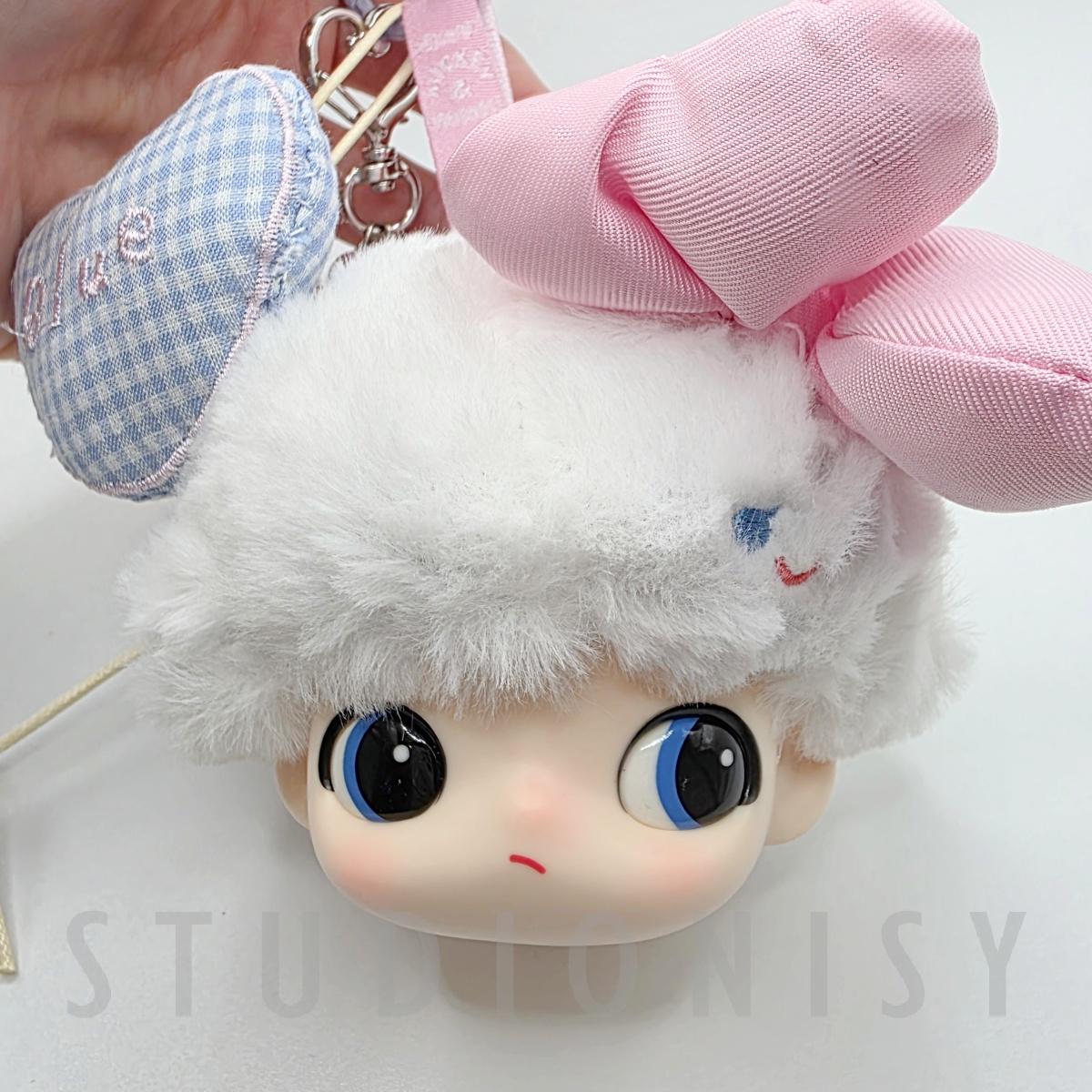 StudioNisy Handmade Dimoo World Daisy Pluto Head Plushy keychain, or bag charm