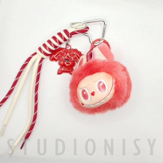 StudioNisy Handmade BIE Big into Energy Labu Head Plushy keychain, or bag charm Labubu head,