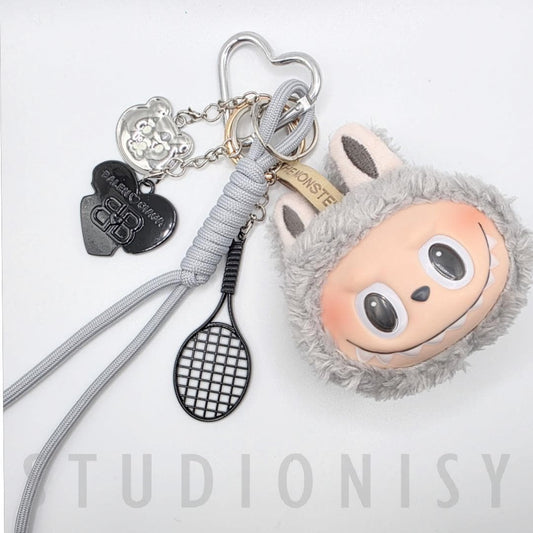 StudioNisy Handmade Labu Head MACARON Plushy keychain, or bag charm Labubu head,