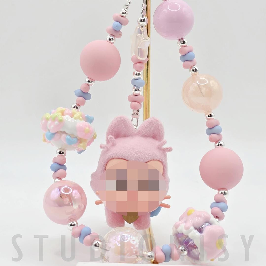 StudioNisy Handmade crybb Powerpuff beaded keychain or phone charm bag charm