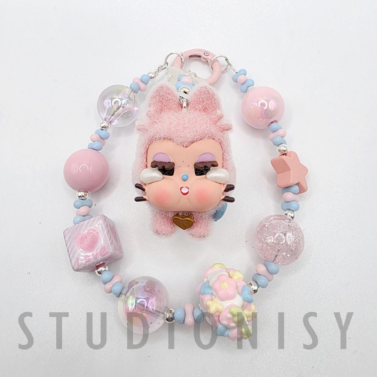 StudioNisy Handmade crybb Powerpuff beaded keychain or phone charm bag charm