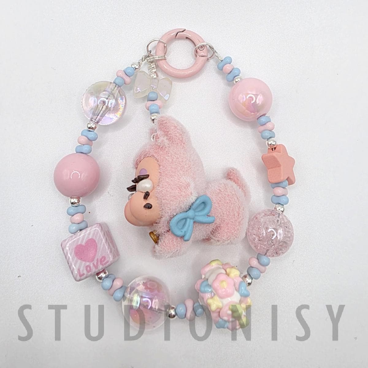 StudioNisy Handmade crybb Powerpuff beaded keychain or phone charm bag charm