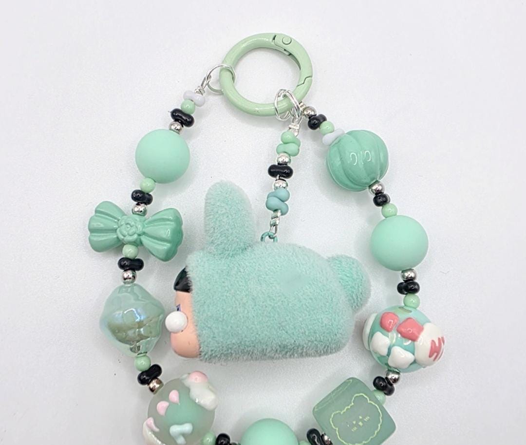 Nisi Handmade crybb mini beans beaded keychain or phone charm bag charm