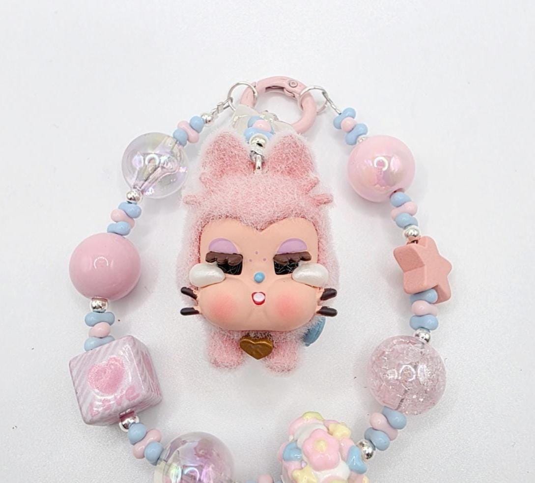 Nisi Handmade crybb mini beans beaded keychain or phone charm bag charm