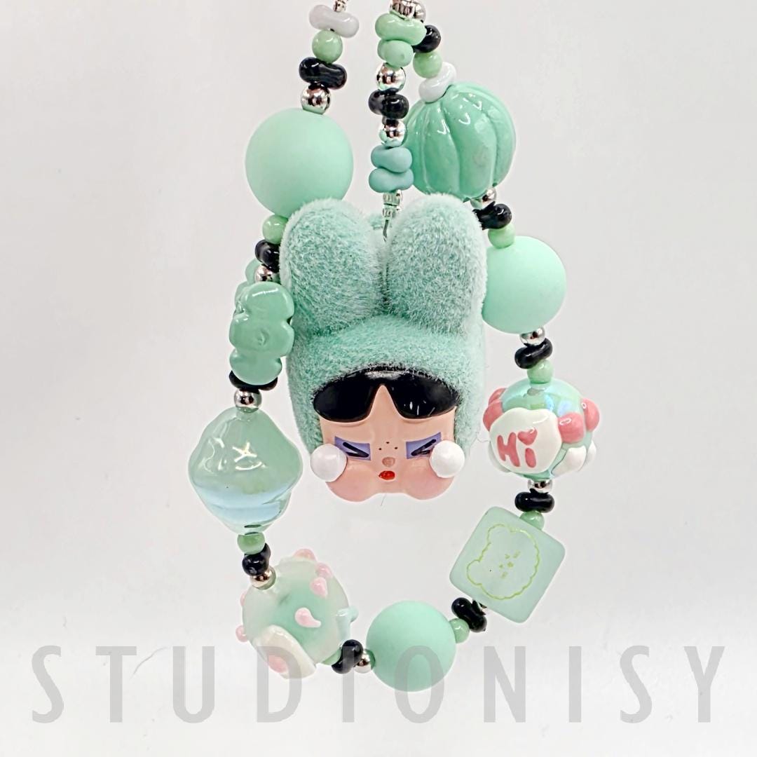 StudioNisy Handmade crybb Powerpuff beaded keychain or phone charm bag charm