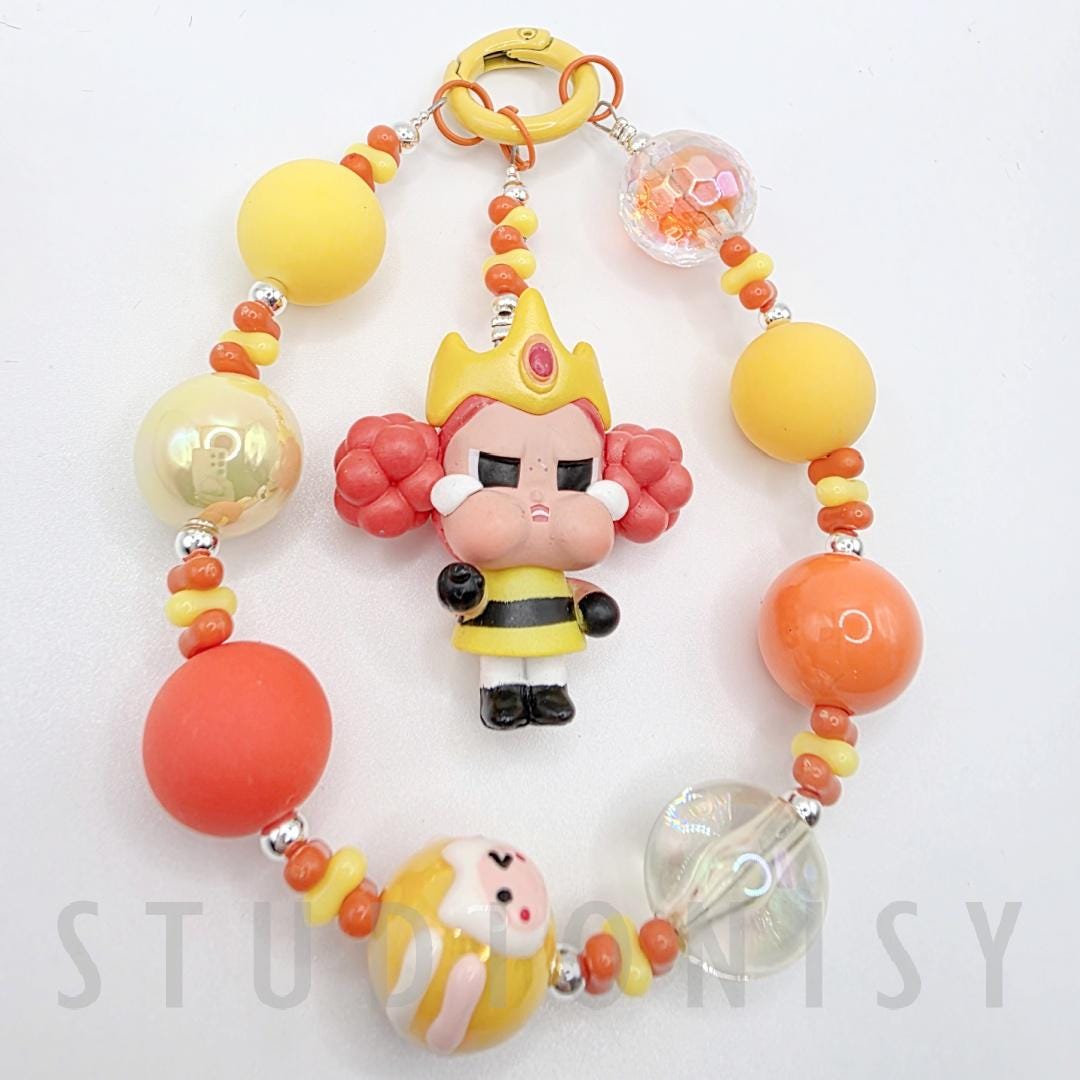 StudioNisy Handmade crybb Powerpuff beaded keychain or phone charm bag charm