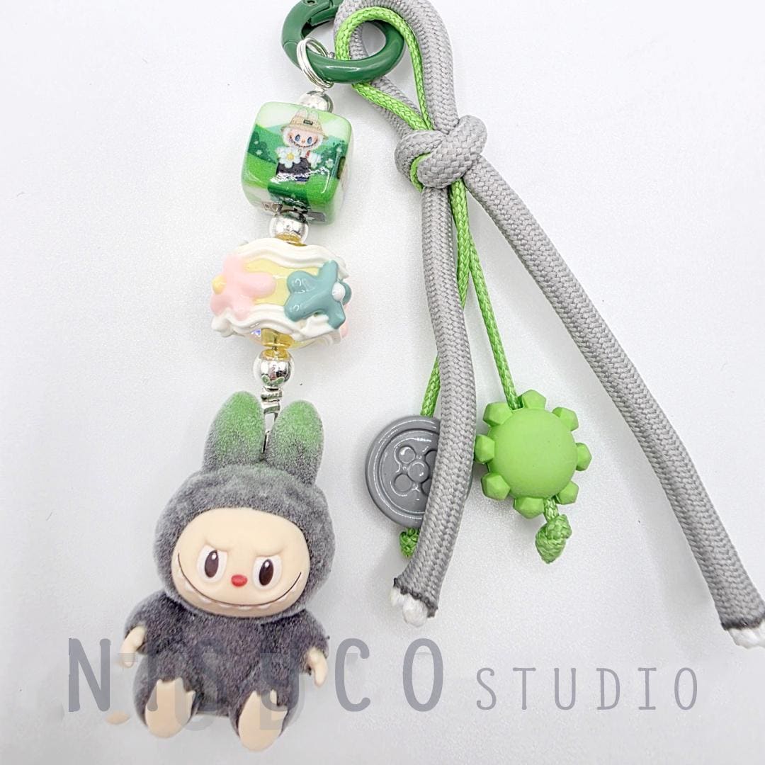 Nisi Handmade keychain/phone strap Labu Bean - customizable wacky market, labuyoga+