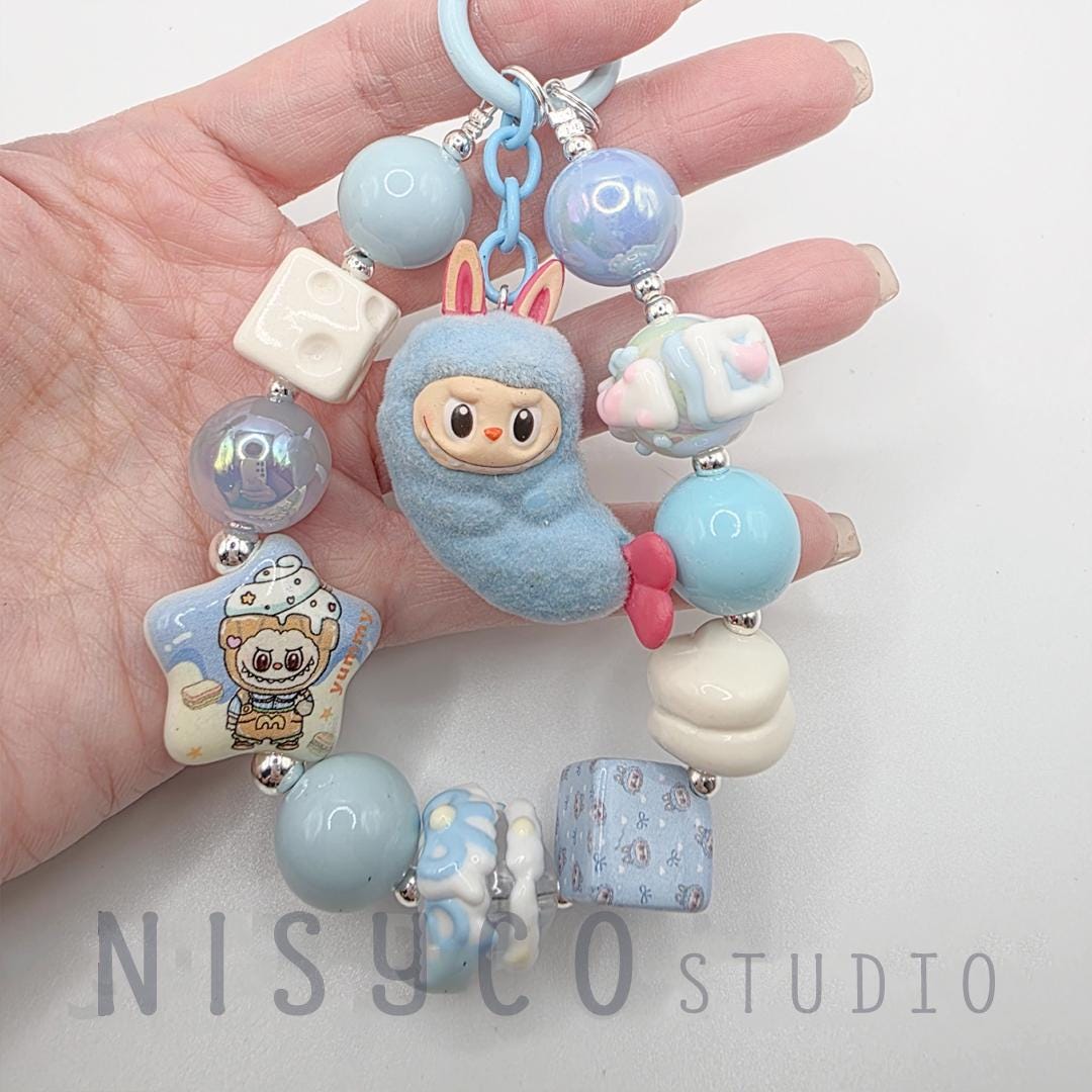 Nisi Handmade keychain/phone strap Labu Bean - customizable wacky market, labuyoga+