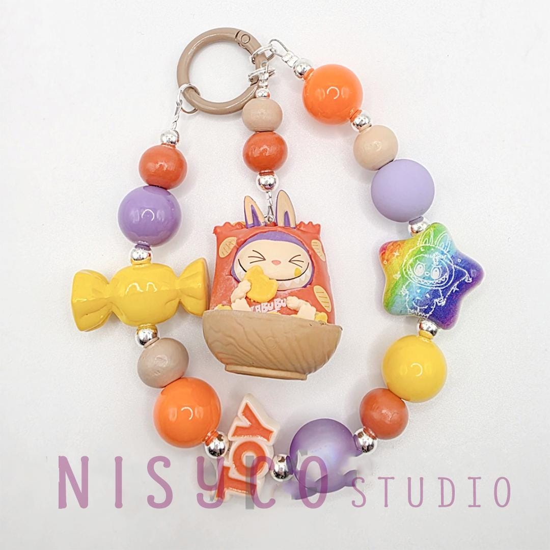 Nisi Handmade keychain/phone strap Labu Bean - customizable wacky market, labuyoga+
