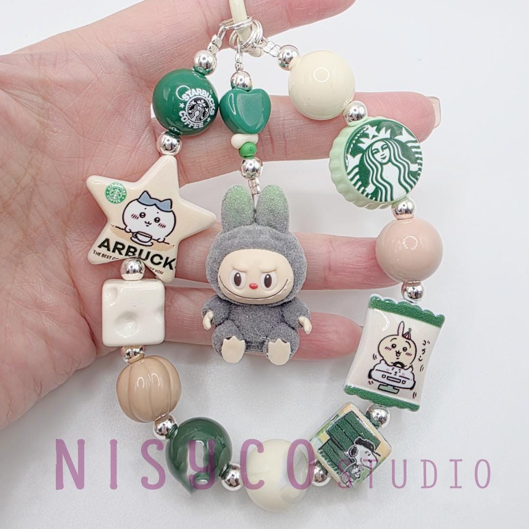 Nisi Handmade keychain/phone strap Labu Bean - customizable wacky market, labuyoga+