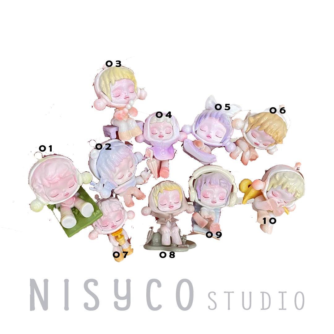 Nisi Handmade Skull Panda Mini Bean Keychain: Handmade Painted Beads, Crystal Charm