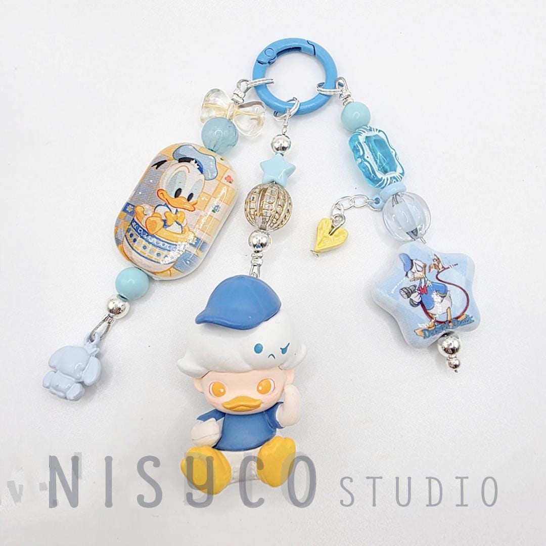 Nisi Themed beads Dimoo Disney Daisy Donald one-of-a-kind handmade - keychain or phone charm