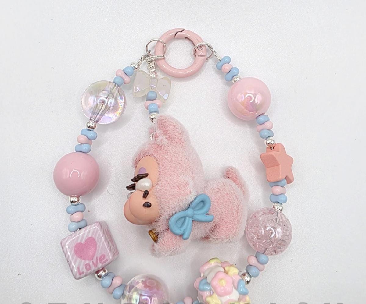 Nisi Handmade crybb mini beans beaded keychain or phone charm bag charm