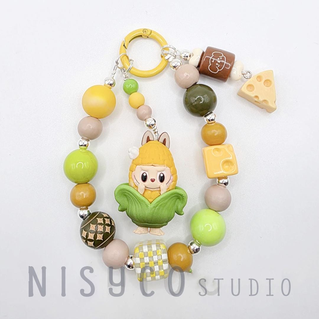 Nisi Handmade keychain/phone strap Labu Bean - customizable wacky market, labuyoga+