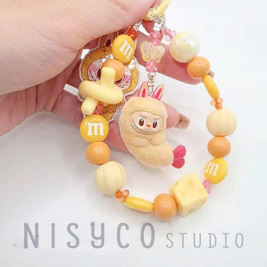 Nisi Handmade keychain/phone strap Labu Bean - customizable wacky market, labuyoga+