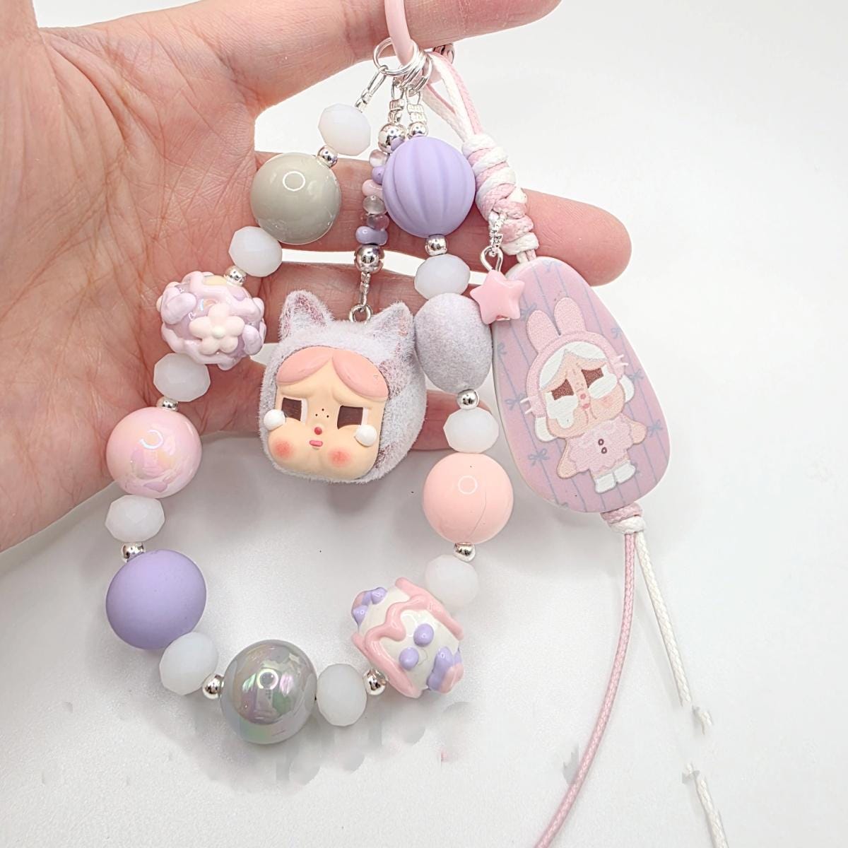 Nisi Handmade crybb mini beans beaded keychain or phone charm bag charm