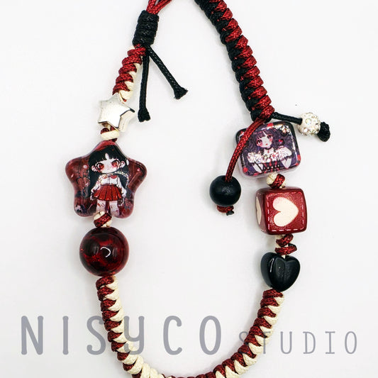 Kawaii braided and beaded cord phone chain | Collectable | Blind box figures