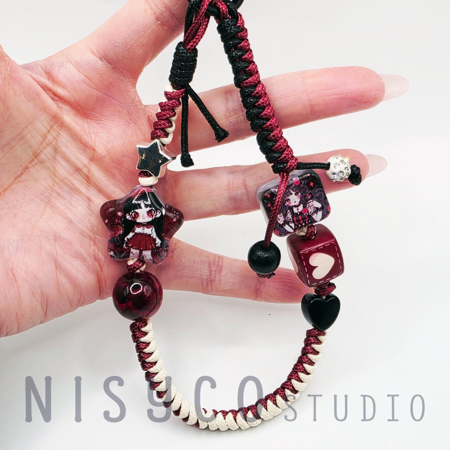 Kawaii braided and beaded cord phone chain | Collectable | Blind box figures
