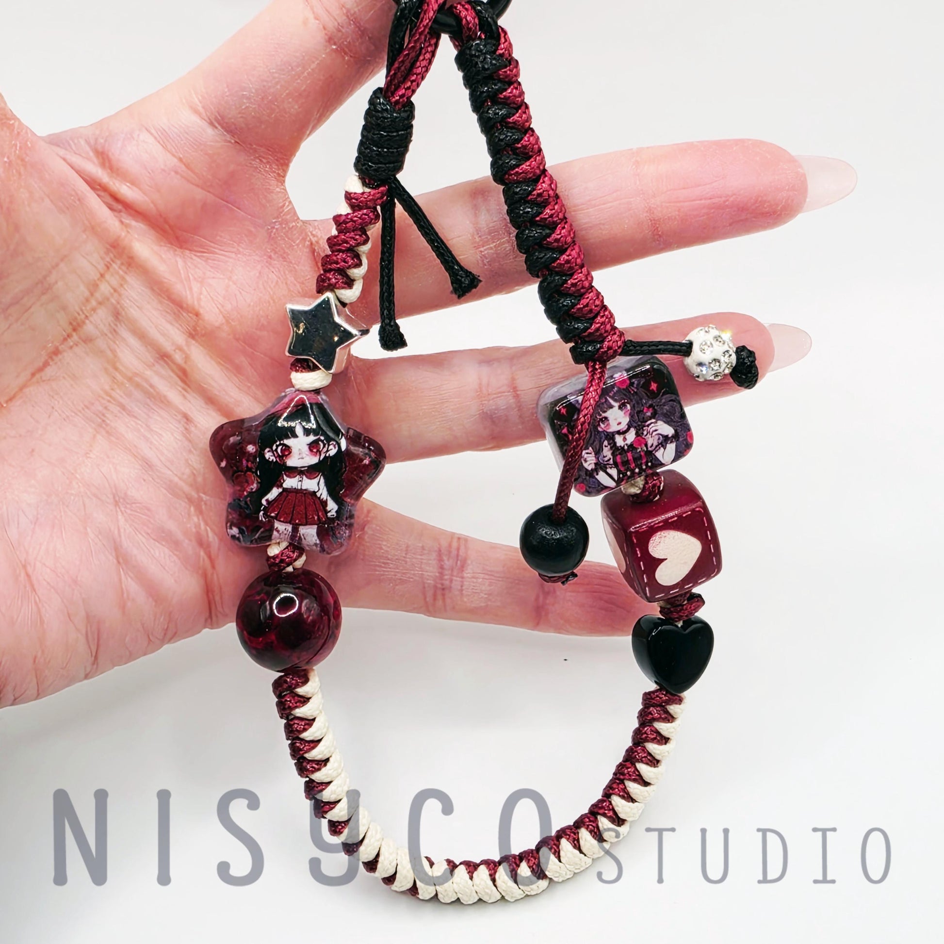 Kawaii braided and beaded cord phone chain | Collectable | Blind box figures